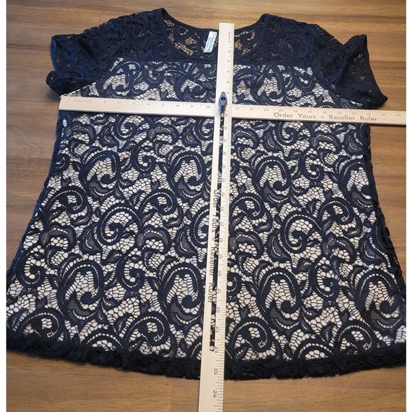 PerSeption Concept Black Lace Top Cottagecore Romantic Whimsigoth Witchy XL - Picture 4 of 4